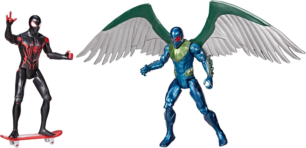 Spider-Man Epic Hero Series Miles Morales vs Marvel’s Vulture 4-Inch (10 cm) Action Figure Set & Accessory, Marvel Super Hero Toys, Kids Ages 4 & Up