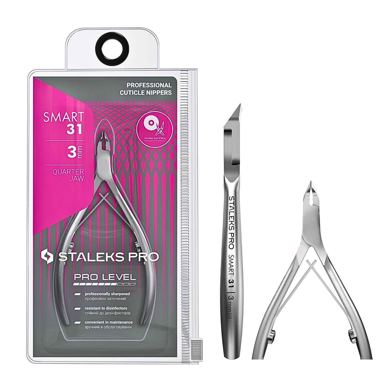 STALEKS PRO by Natury Nails Pinza professionale per cuticole 3 mm. Acciaio inossidabile (Smart 30-3mm)