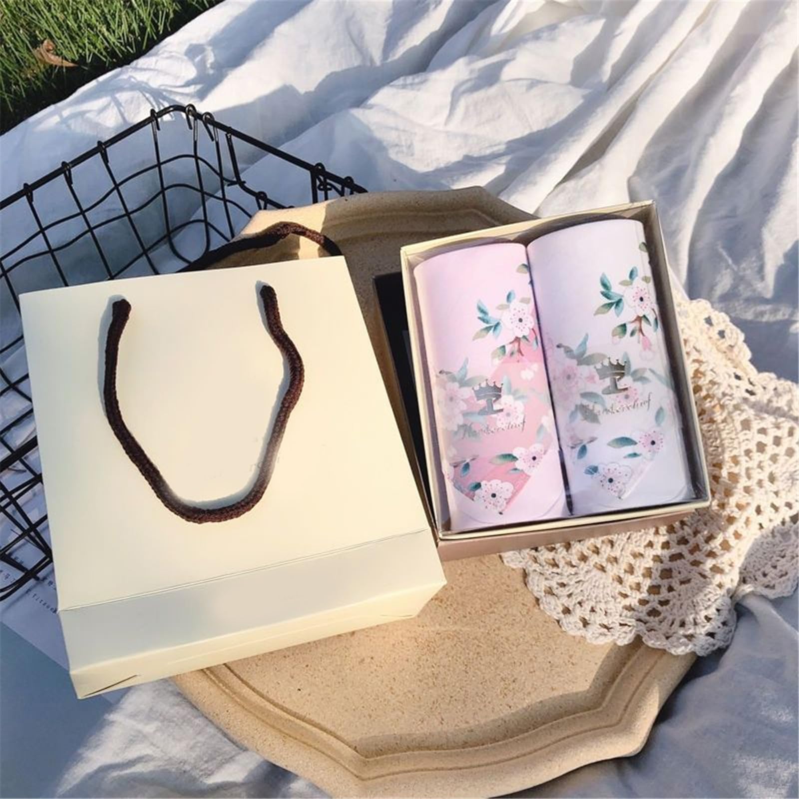 Fazzoletto In Cotone Per Donna Con Stampa Floreale - Morbido E Alla Moda - Foto 5