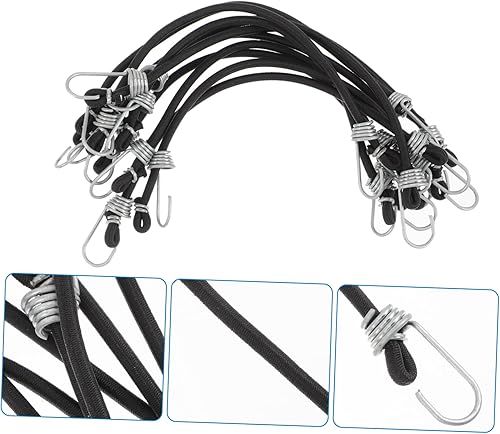 Miniatura 8 de YARNOW 30 piezas de cinturón de cuerda elástica para fijación de equipaje, cuerda elástica de sujeción para bicicleta, correa de ajuste de carga,