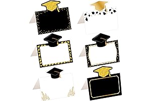 Elegant Graduation Candy Buffet Tent Name Cards and Food Labels