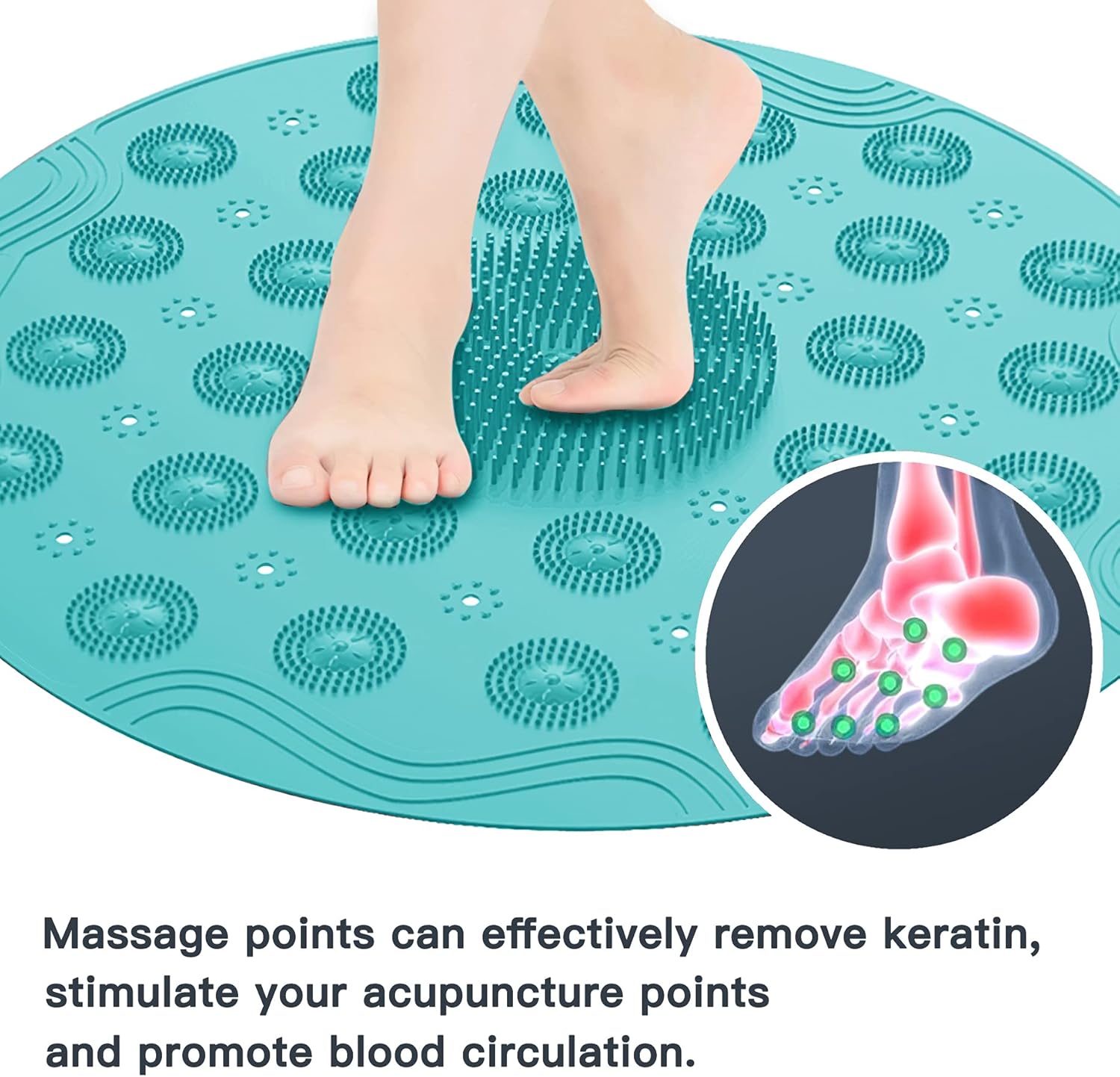 KAITOER Round Shower Mat, Non Slip Bath Mat with Suction Cup - Image 5