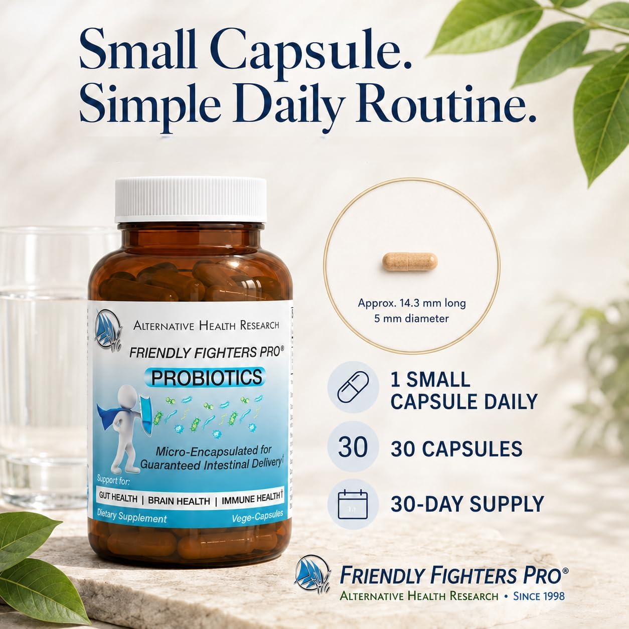 Friendly Fighters Pro® Probiotic | Digestive & Immune Health* | Healthy Inflammation* & Allergy Relief* | Micro-Encapsulated for Guaranteed Delivery | 1 Month Supply | 2 billion CFU for Safe Daily Use image 4