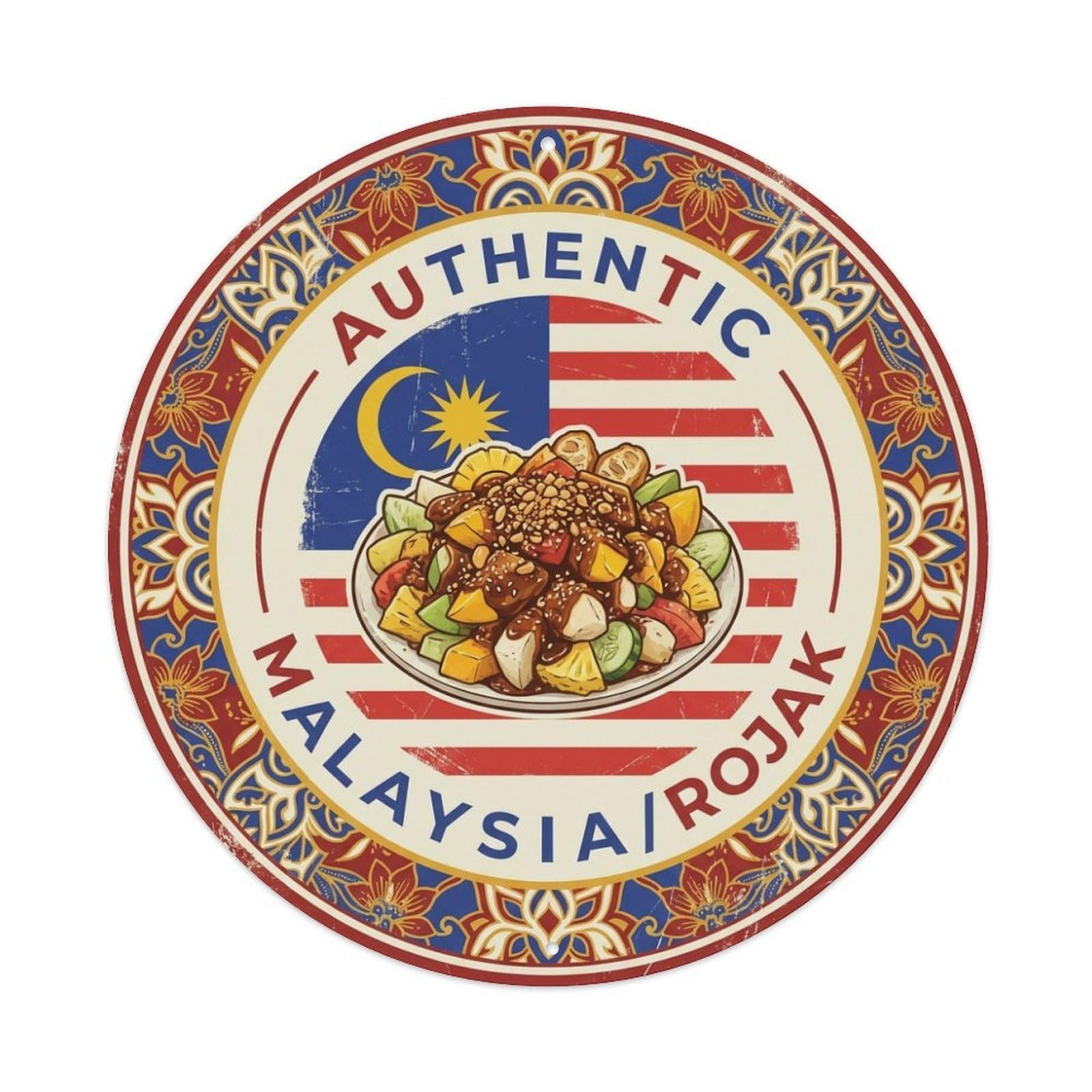 Malaysia Rojak Travel Salad Regional Cuisine Metal Tin Sign