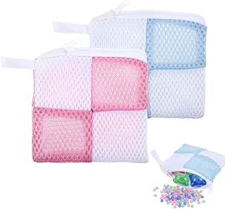 2 PCS Small Laundry Pod Bag, Anti-Sticking Mesh Laundry Pods Container, Mini Laundrys Pod Anti-Sticking Bag for Travel, Storage(Blue, Pink)