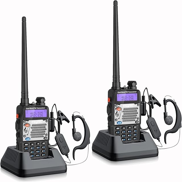 UV-5R,eSynic 2Pcs Professional UV-5R Walkie Talkies UV 5R 2 Way Radio Dual Band VHF/UHF UV5r Radio Long Range UV-5r Radios Set with 128 Memory Channel Perfect for Outdoor Adventure Camping etc