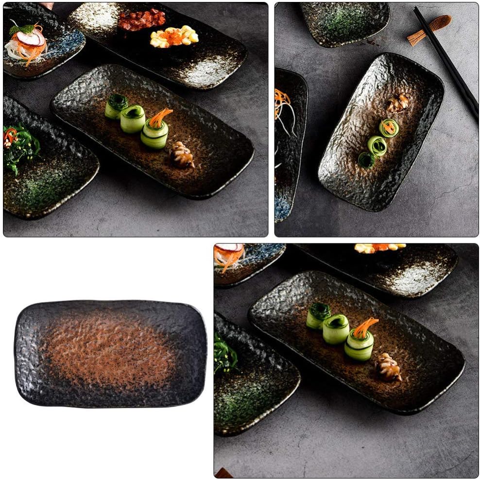 1Pc Ceramic Sushi Plate Food Serving Plate Ceramic Serving Dish Ceramic Serving Plates Fruit Plates Sushi Plate Dinnerware Japanese Serving Tray Ceramic Dishes Small Bowl Ceramics/1909