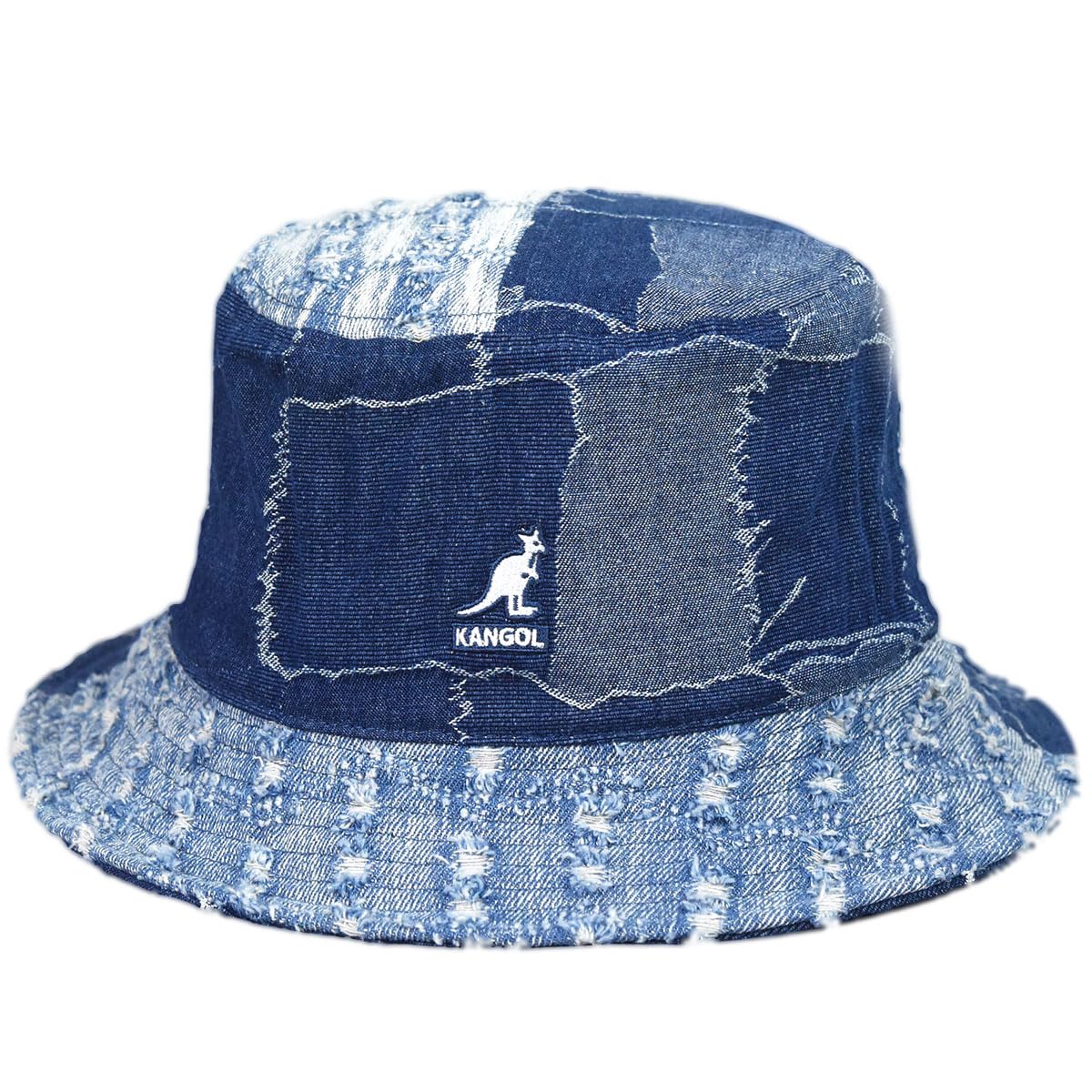 Kangol Cappello da Pescatore Denim Mashup Donna/Uomo - Sole Estivo di Tessuto Estate Primavera/Estate