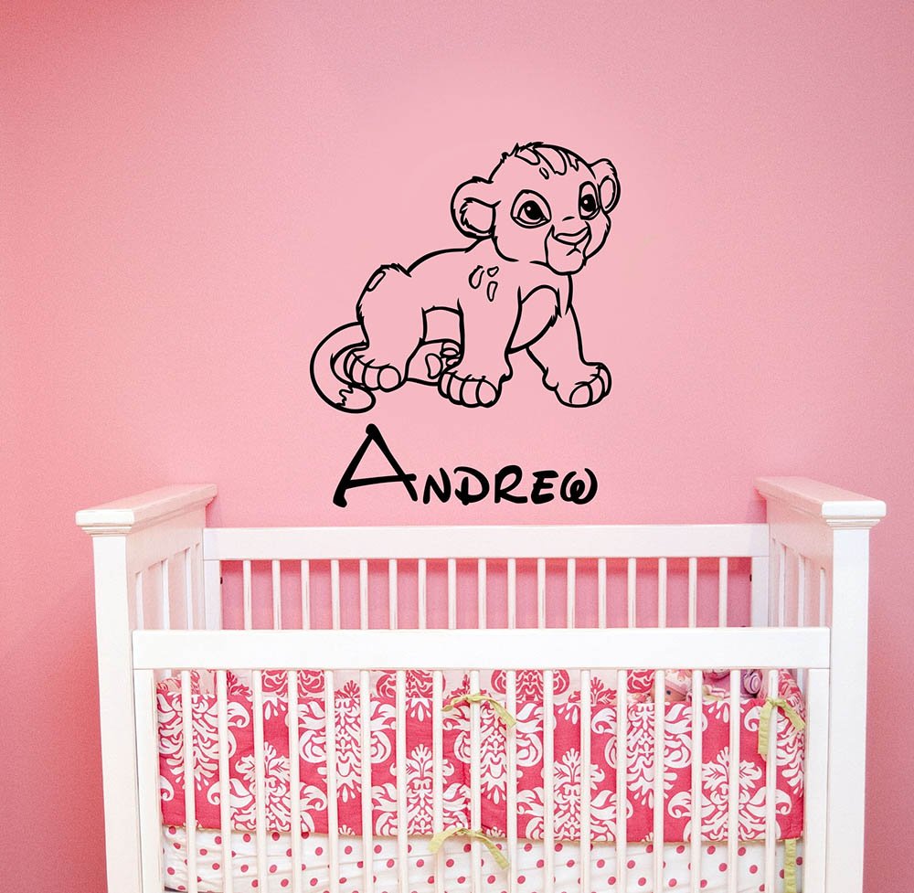 Custom Name Simba Baby Wall Decal Sticker Lion King Art Disney