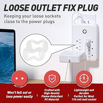 20-Pack Outlet Tighteners - Fix Loose 3-Prong Sockets, Prevent Power Drops (Transparent)
