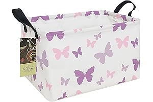 HUNRUNG Rectangle Cute Butterfly Basket for Toy Storage