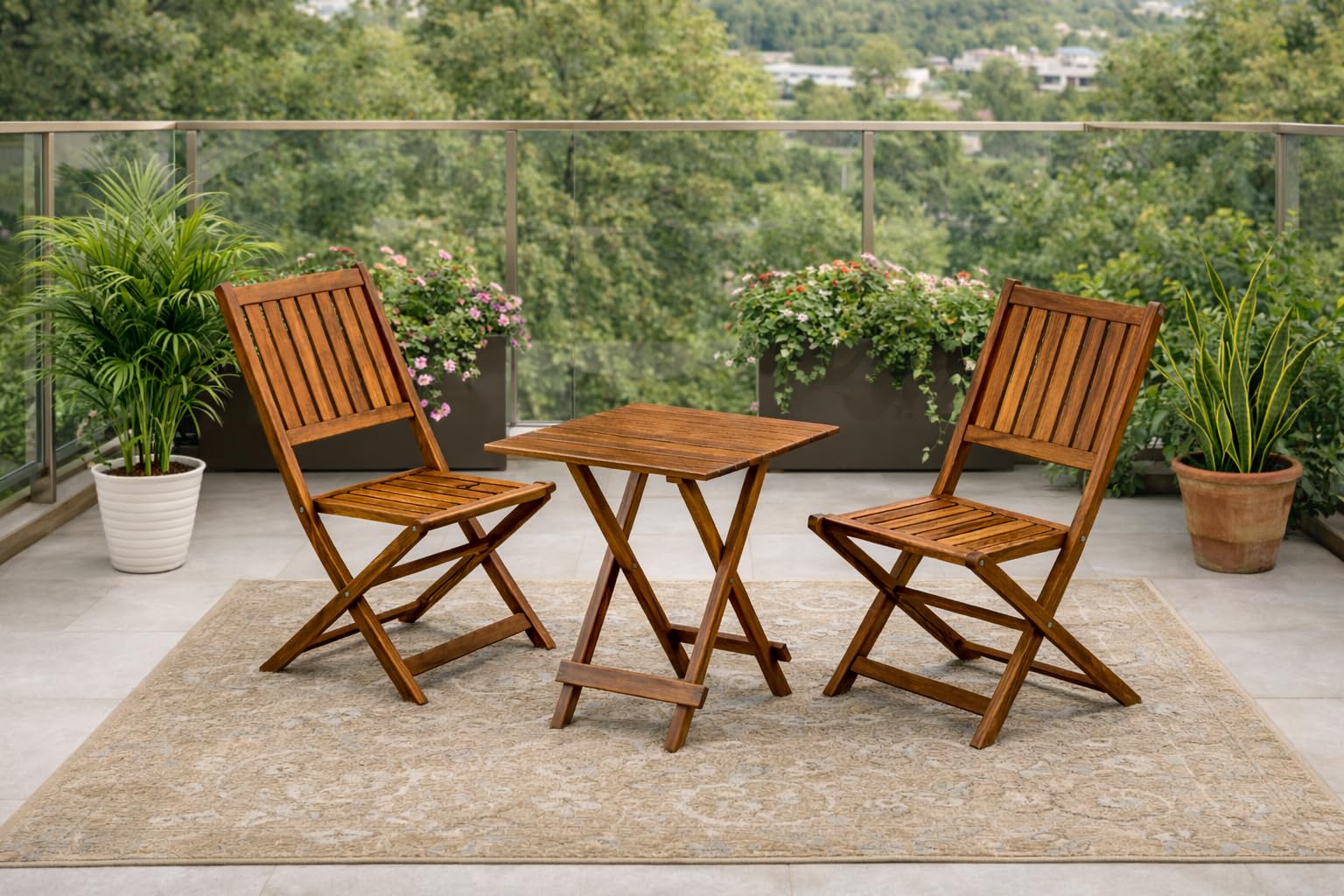 3-Piece Folding Wooden Bistro Set – Portable Outdoor Patio Table and Chair – Solid Wood Garden Furniture for Balcony, Terrace & Small Spaces-image-33