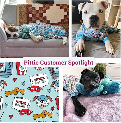 Miniatura 3 de Pittie Clothing - Pijama Pit Bull para perro, mameluco de cobertura completa para Pitbull pijamas para perros, pijamas para perros, ropa de pitbull