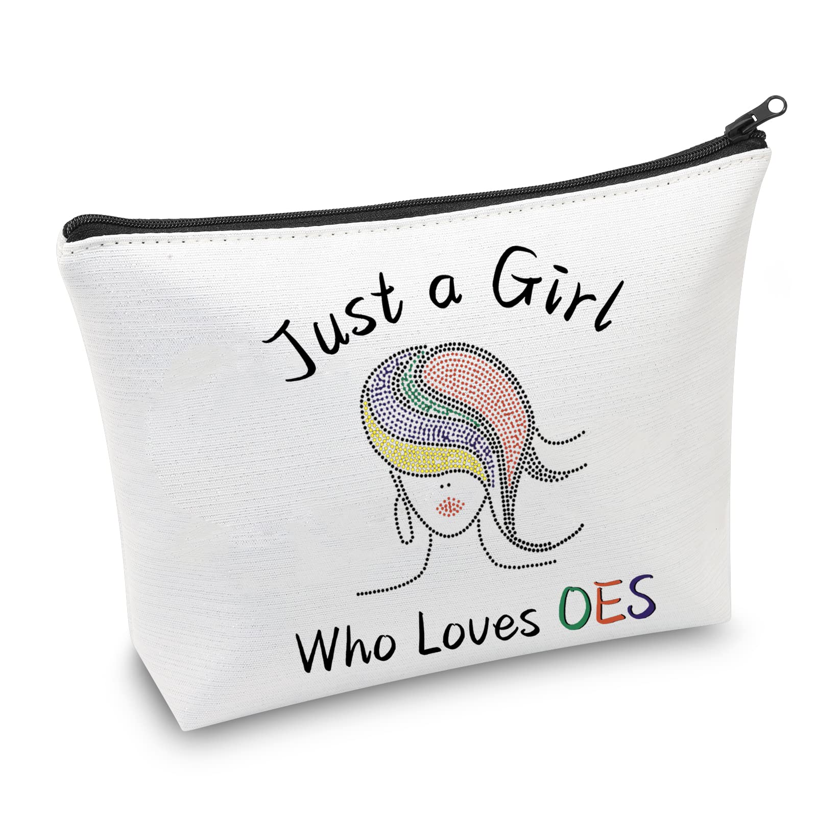 CMNIM OES Gift OES Sorority Makeup Bag Just a Girl Who Loves OES Sisterhood Gift for Graduates Campus Girl (Girls OES Makeup Bag)