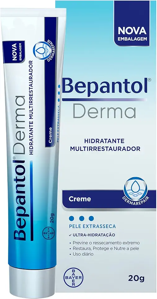 Bepantol Derma Hidratante Multirrestaurador, Pele Seca e Extrasseca, Hidratação Profunda, 20g