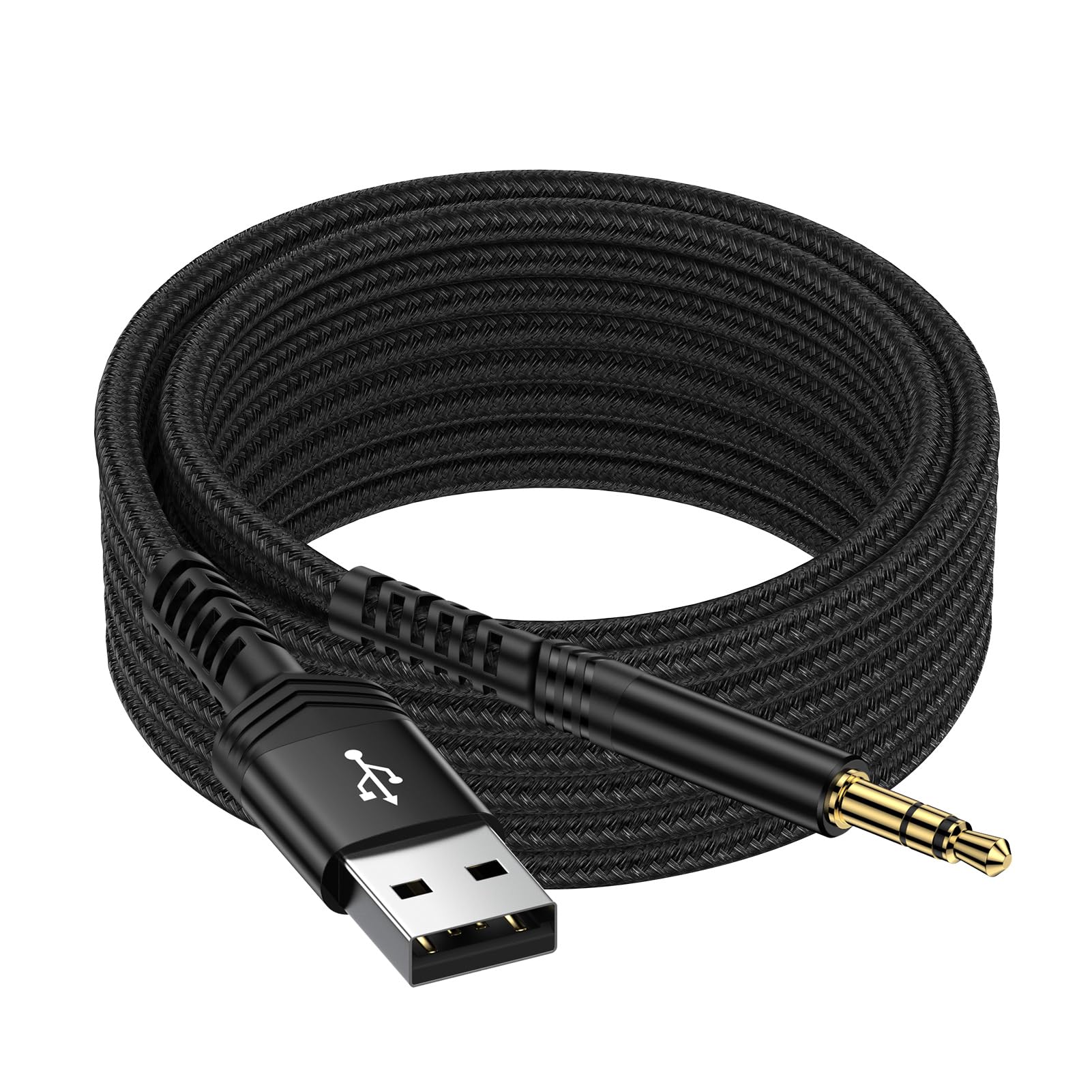 USB to 3.5mm Aux Audio Adapter,3FT USB A Male to AUX Jack Male Audio Cable Aux Cord TRS Stereo Nylon Braided for Headphones Speaker PC Laptop PS5 PS4 Windows Mac OSX Computer,NOT for Charging/PS3/Car