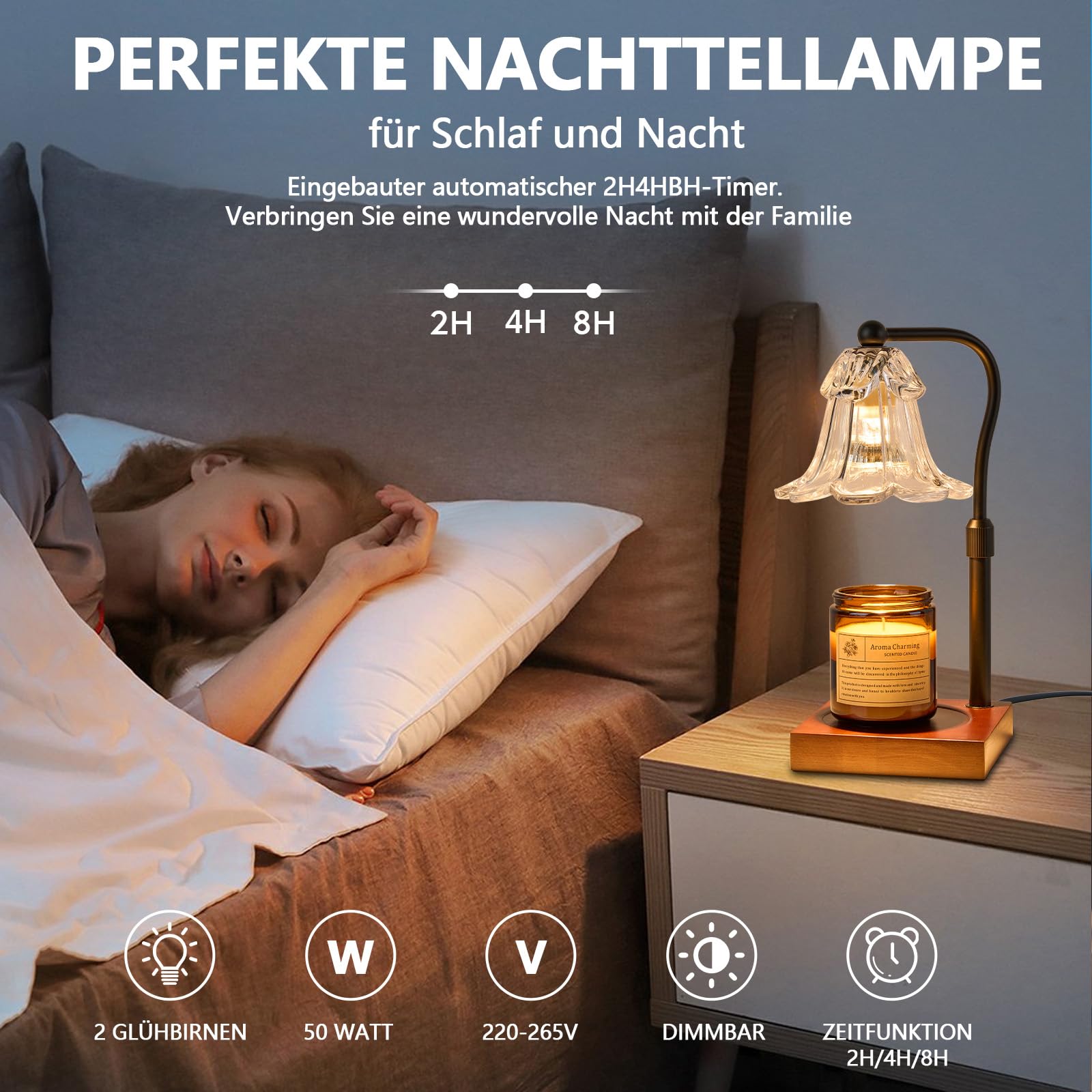 Lampada Scaldacandele Con Timer - Altezza Regolabile, Sicura, Per Casa E Regali