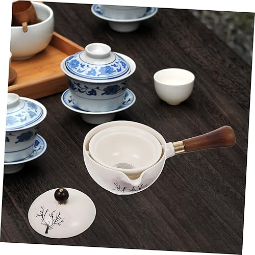 Miniatura 7 de Tetera de cerámica con mango lateral con aislamiento de hojas sueltas, tetera turca de cerámica de hojas sueltas, hervidor de té de cerámica