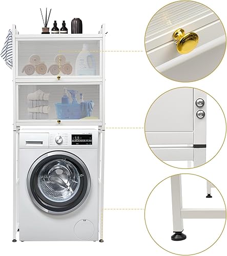 Miniatura 4 de DouSeiAi Gabinete de almacenamiento sobre el inodoro, organizador independiente para colocar sobre el inodoro, estante de almacenamiento