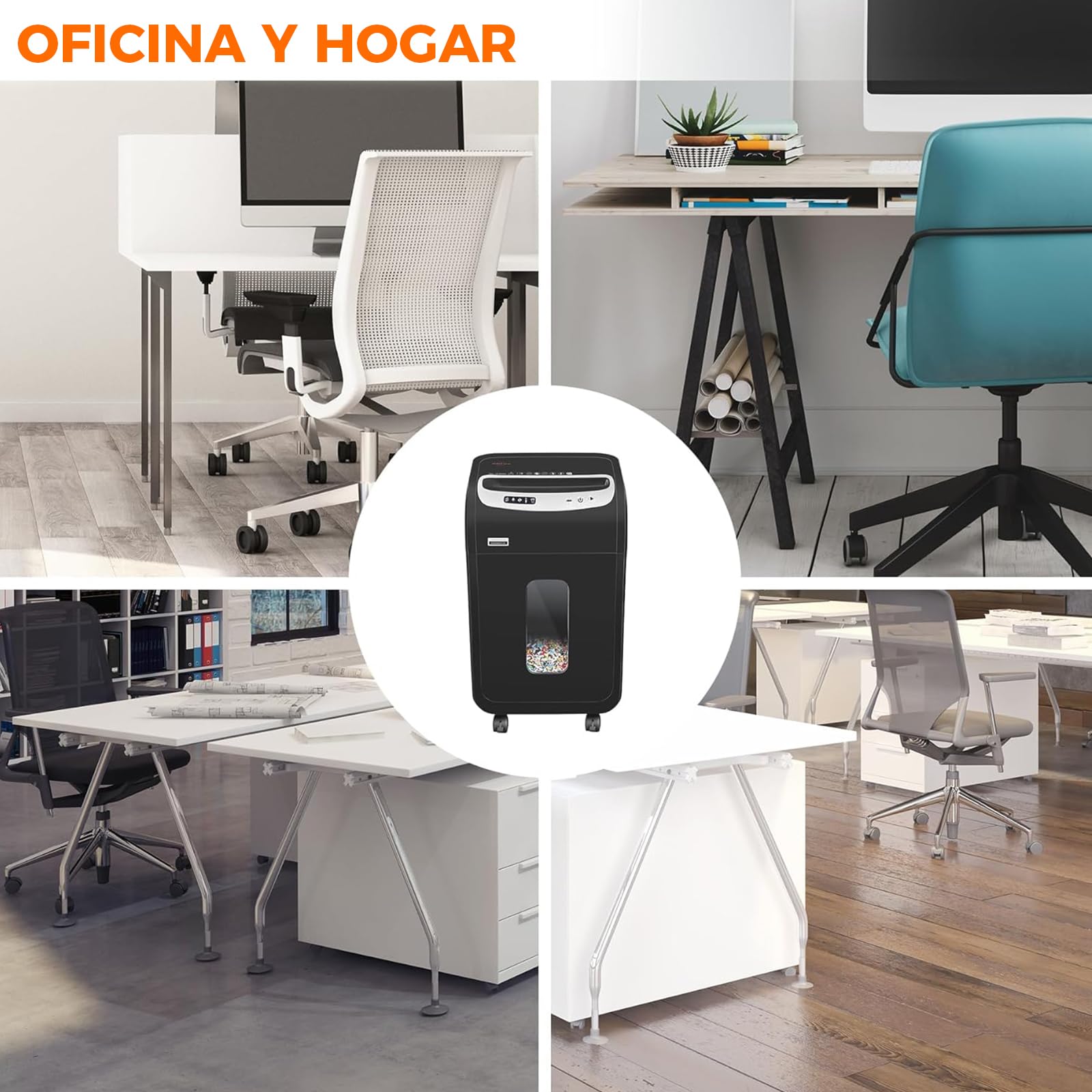 VidaTeco Trituradora de Papel Microcorte (P4) de 18 Hojas 30 l y 4 Ruedas | Destructora de Papel Shredder con una Autonomía de 60 Minutos,Destructora CD y Tarjetas de Crédito para oficina