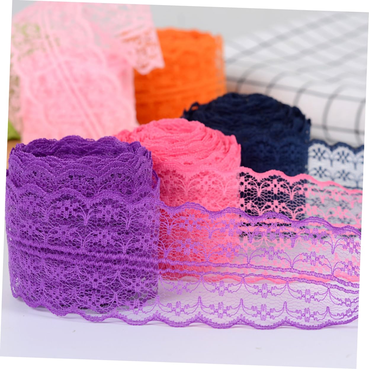 NUOBESTY 18rollos Cinta De Encaje Floral Sin Elastano Para Decoración De Bodas Manualidades Costura y Tocados Fruta