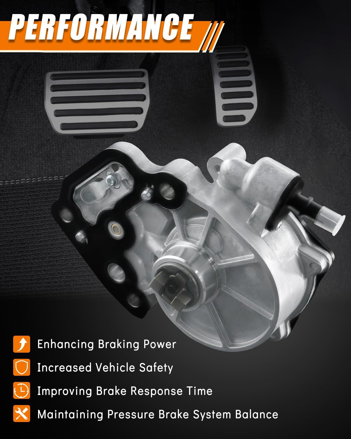 12684050 Brake Vacuum Pump for:-Chevy 2016-2019 Cruze 2016-2022 Malibu 2016-2022 Spark 2018-2022 Equinox, for:-GMC 2018-2022 Terrain, for:-Buick 2016-2019 Encore 70255133 (1 Pack)