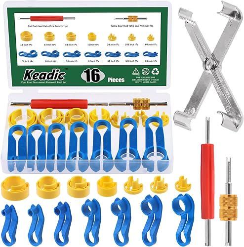 Keadic Kit de herramientas de desconexión rápida de 17 piezas contiene removedor de tijeras 2 en 1 y 14 pulgadas, 516 pulgadas, 38 pulgadas, 12