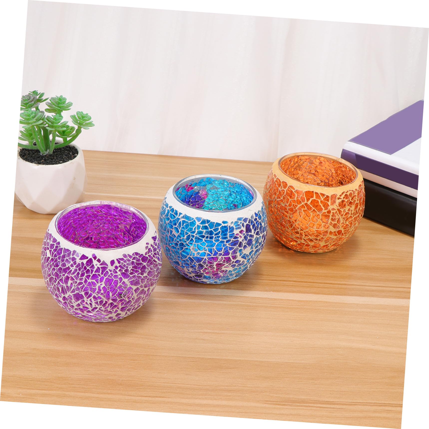 Amosfun 3stücke Kerzenhalter aus Glas für Tischdeko Duftkerzenhalter Vintage-stil Wiederverwendbar für Zuhause Partys und Hochzeiten