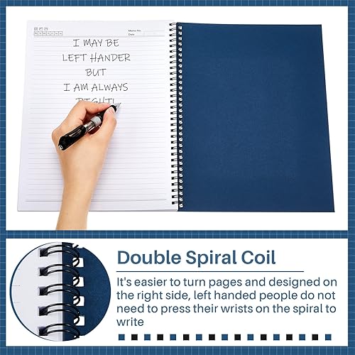 Miniatura 4 de Jutom 2 blocs de cuadernos jumbo para zurdos de 11 x 8.5 pulgadas, encuadernados con alambre para zurdos, 200 páginas, diario inspirador para