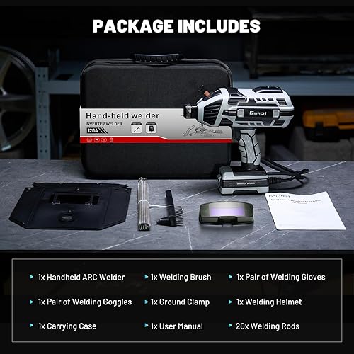 Miniatura 9 de Máquina de soldadura portátil de 110 V con gafas de oscurecimiento automático Inversor IGBT de mano soldador ARC pistola soldador  6 ajustes de