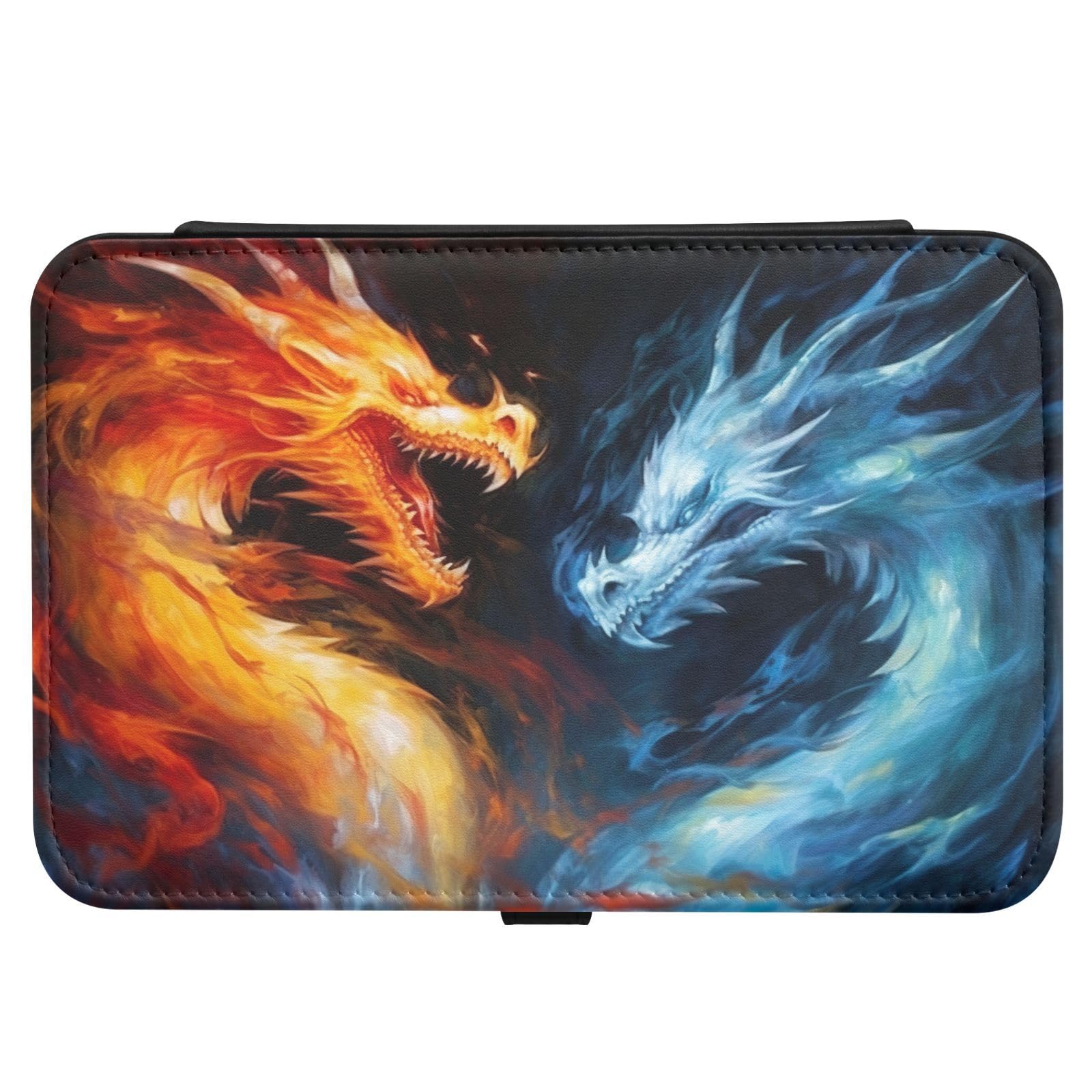 Haskirky Ice Fire Dragon Jewelry Box Portable PU Leather Travel Jewelry Organize for Women Jewelry Storage Display Holder for Ring, Necklace, Earring