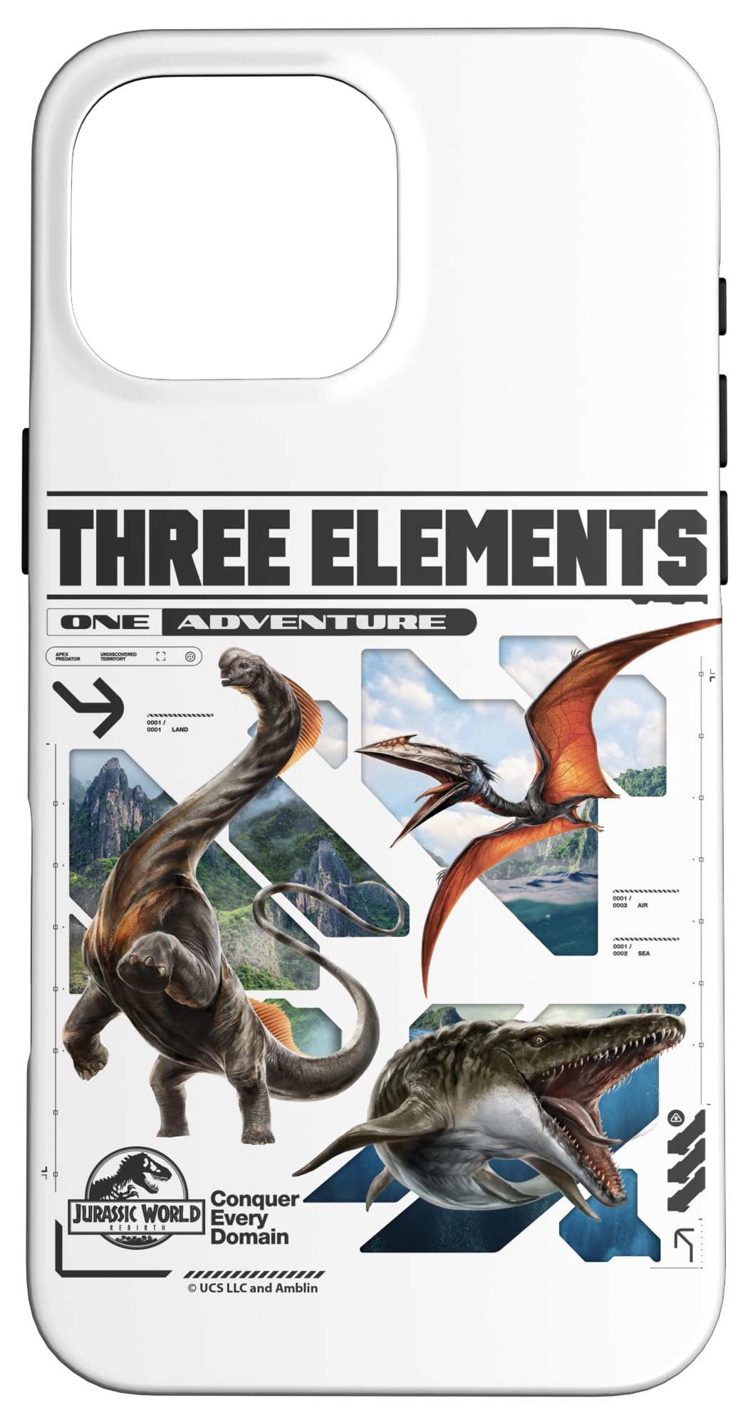 Jurassic World Rebirth Three Elements One Adventure Case for iPhone 16 Pro Max
