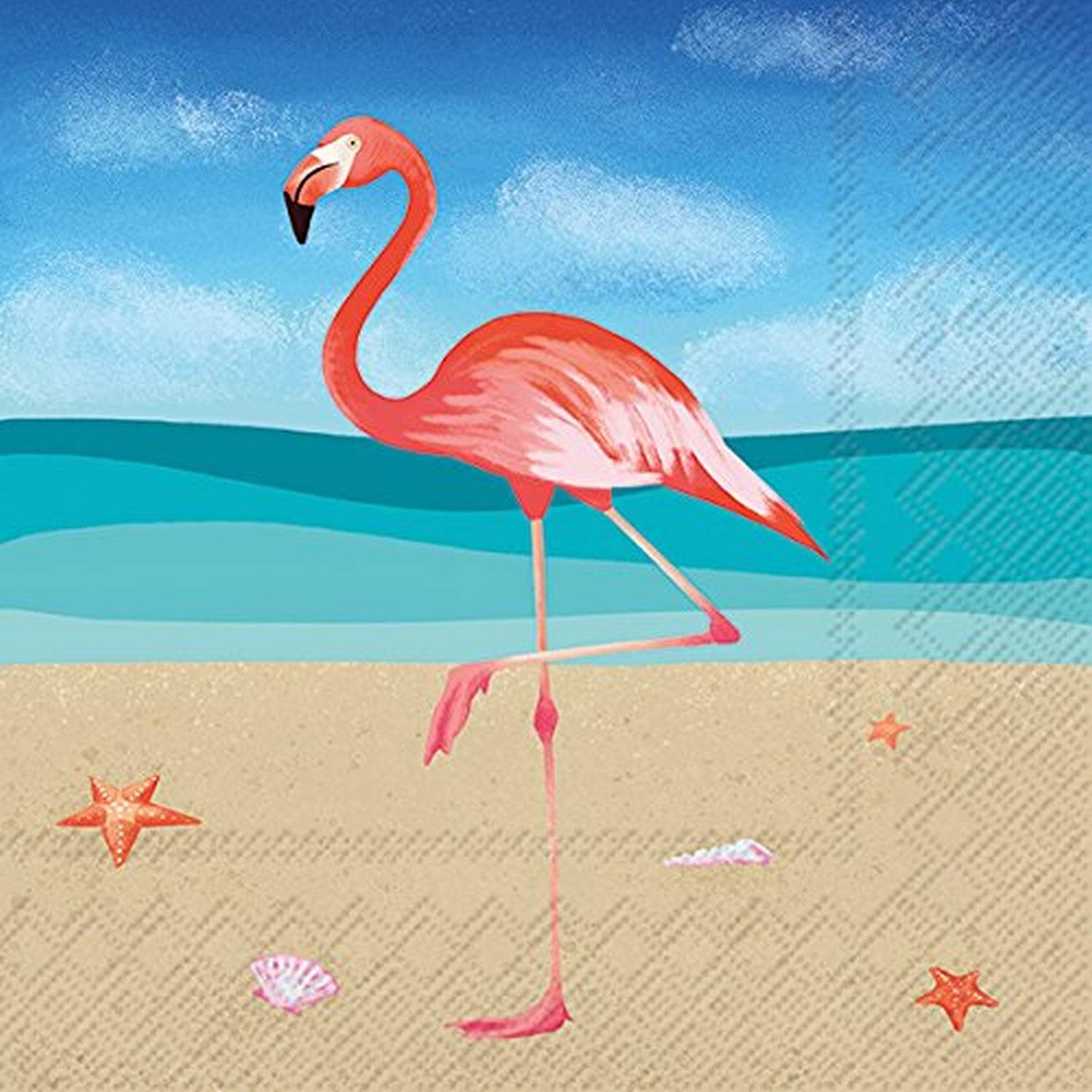 Celebrate The Home C012300 Lot De 20 Serviettes En Papier 3 Plis Motif Flamant Rose