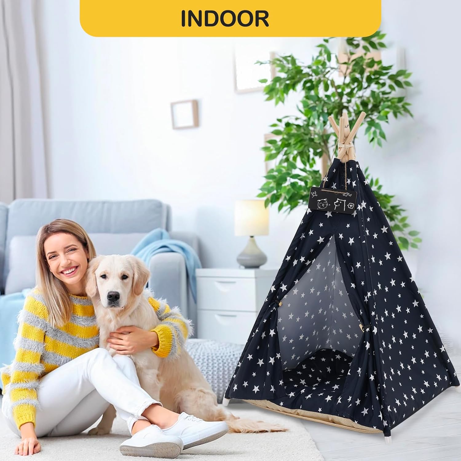 Cozy Retreat: Discover the Pet Teepee Tent for Dogs & Cats!