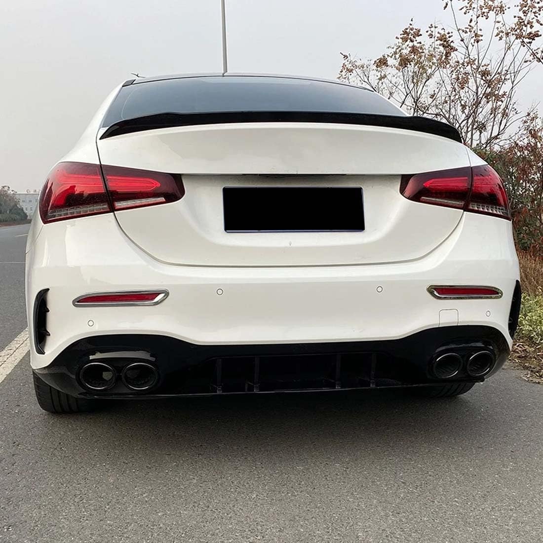 Tylny spoiler bagażnika samochodu dla Mercedes Benz A-Class W177 A180 A200 A35 2018-2023, tylne skrzydło spojlera dachowego pokrywa bagażnika skrzydła modyfikacja,B Carbon Fiber Look