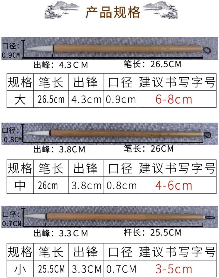 Tianjintgng Handmade Chinese Calligraphy Writing Practice Sumi Ink Painting Bamboo Brush Set for Beginner
