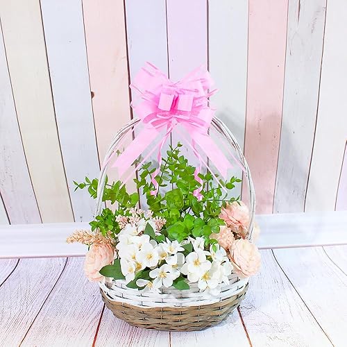 Miniatura 2 de WEWILUCK Lazos rosados para regalos 15 lazos de regalo de 6 pulgadas para cestas de regalo, envoltura de papel de flores, ideal para mujeres,