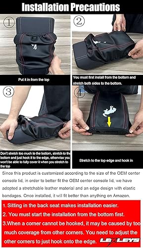 Miniatura 7 de CEBAT Funda protectora de cuero antiarañazos para reposabrazos de consola central, accesorios de decoración interior para Nissan Pathfinder