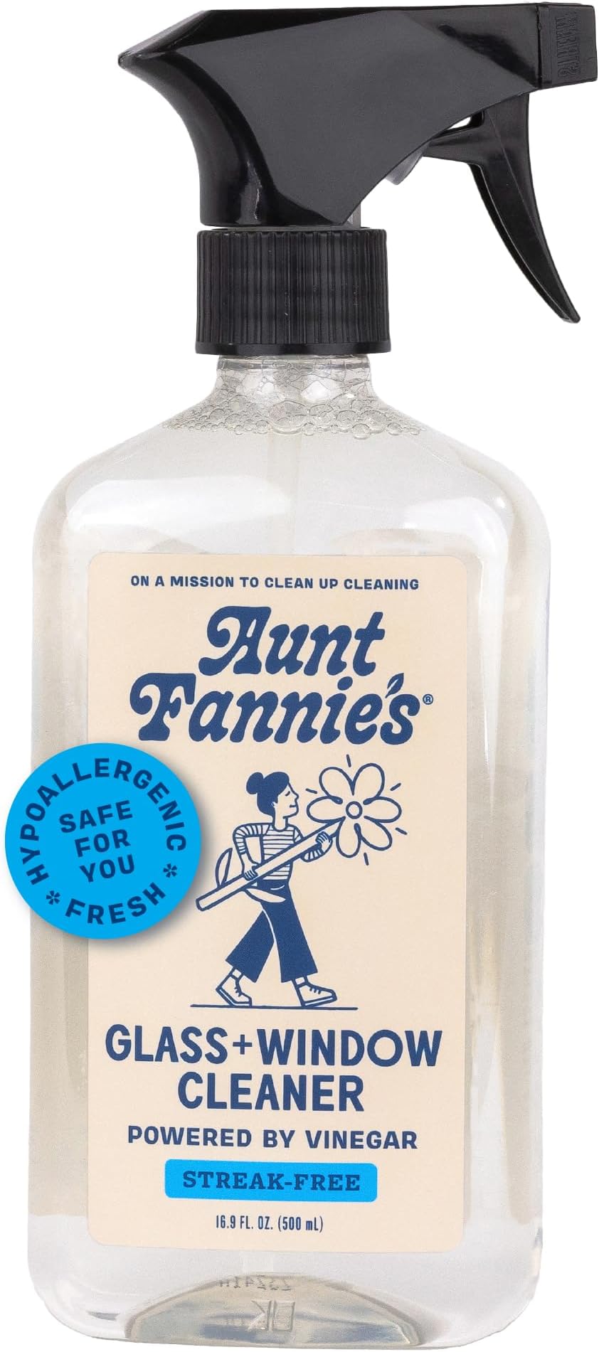 Glass & Window Cleaning Vinegar Spray, Natural Streak-Free Spray, 16.9 Ounces (Pack of 1)