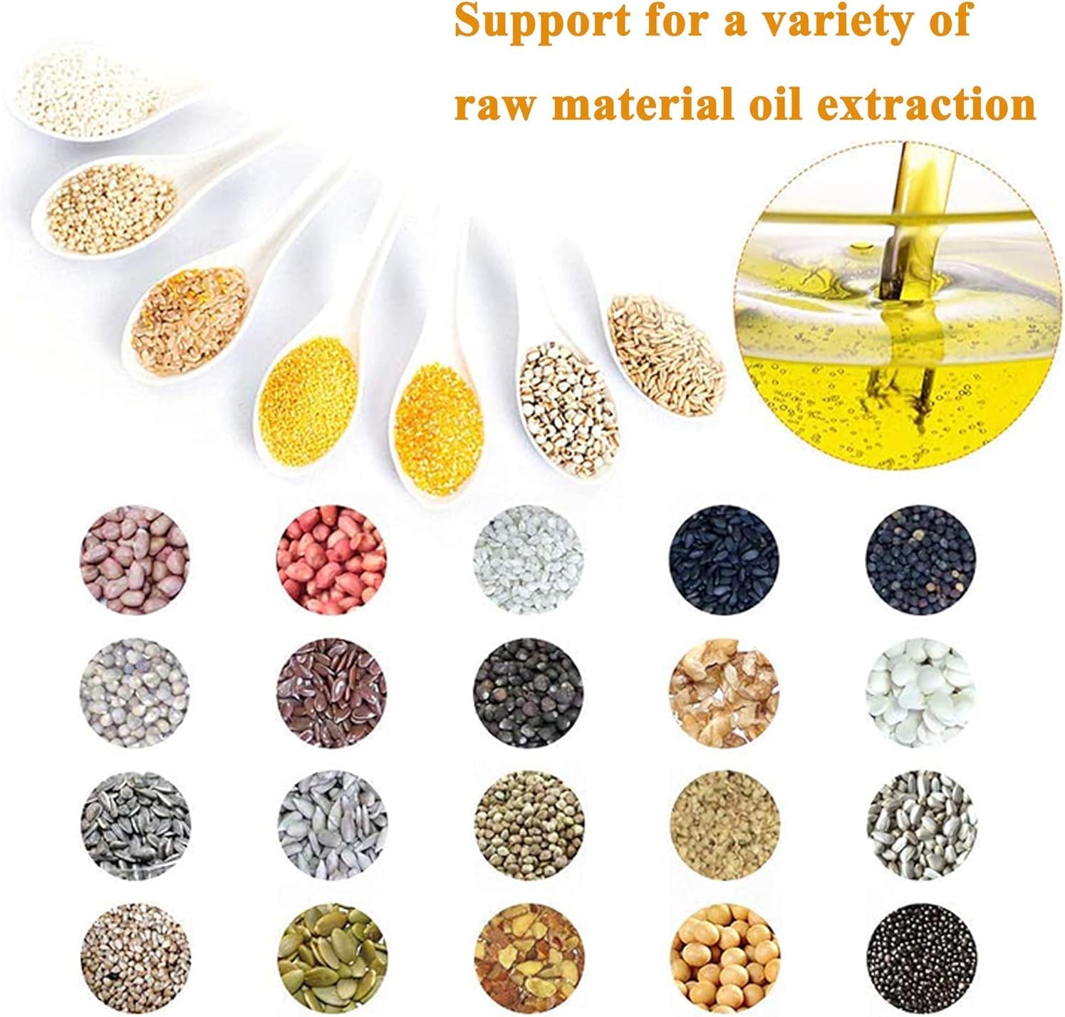 CGOLDENWALL 1200W Household Commercial Automatic Oil Press Machine Nuts Seeds Oil Presser Pressing Machine Cold Press Hot Pressing machine Stainless Steel with industrial motor 110V
