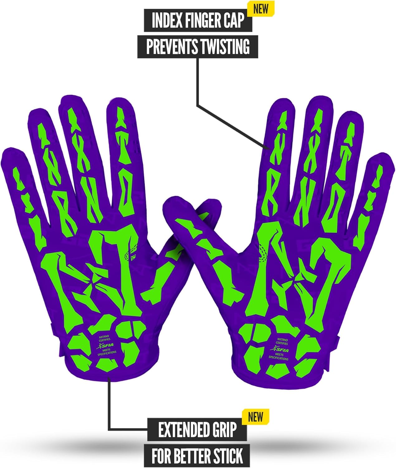 Nxtrnd Skeleton G2 Pro Football Gloves, Men's Ultra Sticky Elite Receiver Gloves