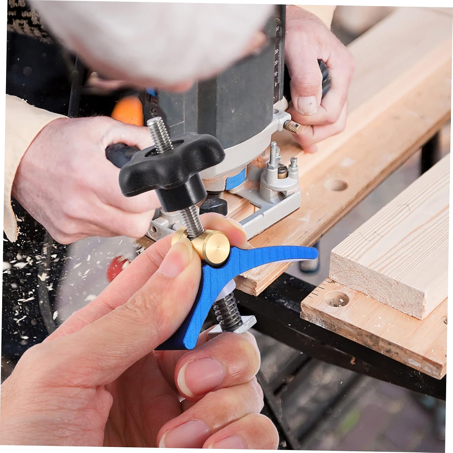 2pcs Woodworking Clamps Quick Act Hold down Clips for Carpenter Tool for Workpiece Mounting Positioning for Fixtures Carpentry and Metalworking