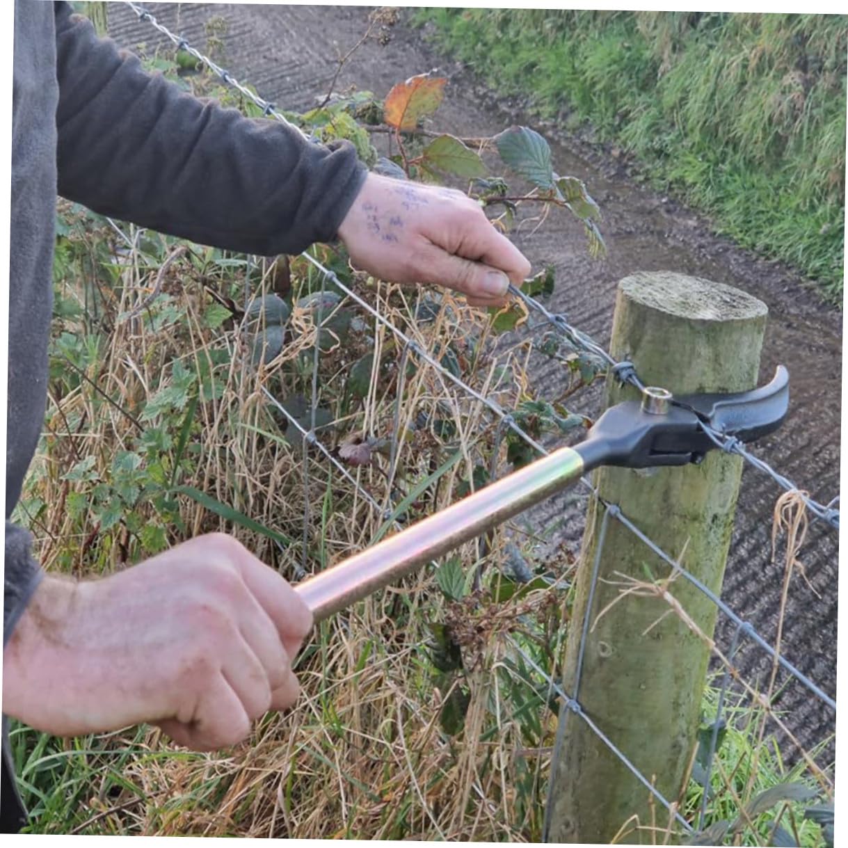 Ipetboom Tensor de Alambre para Vallas Herramienta Manual para Cercas de Jardín y Alambradas Resistente y Fácil de Usar para Reparación Agrícola y Mantenimiento Rural