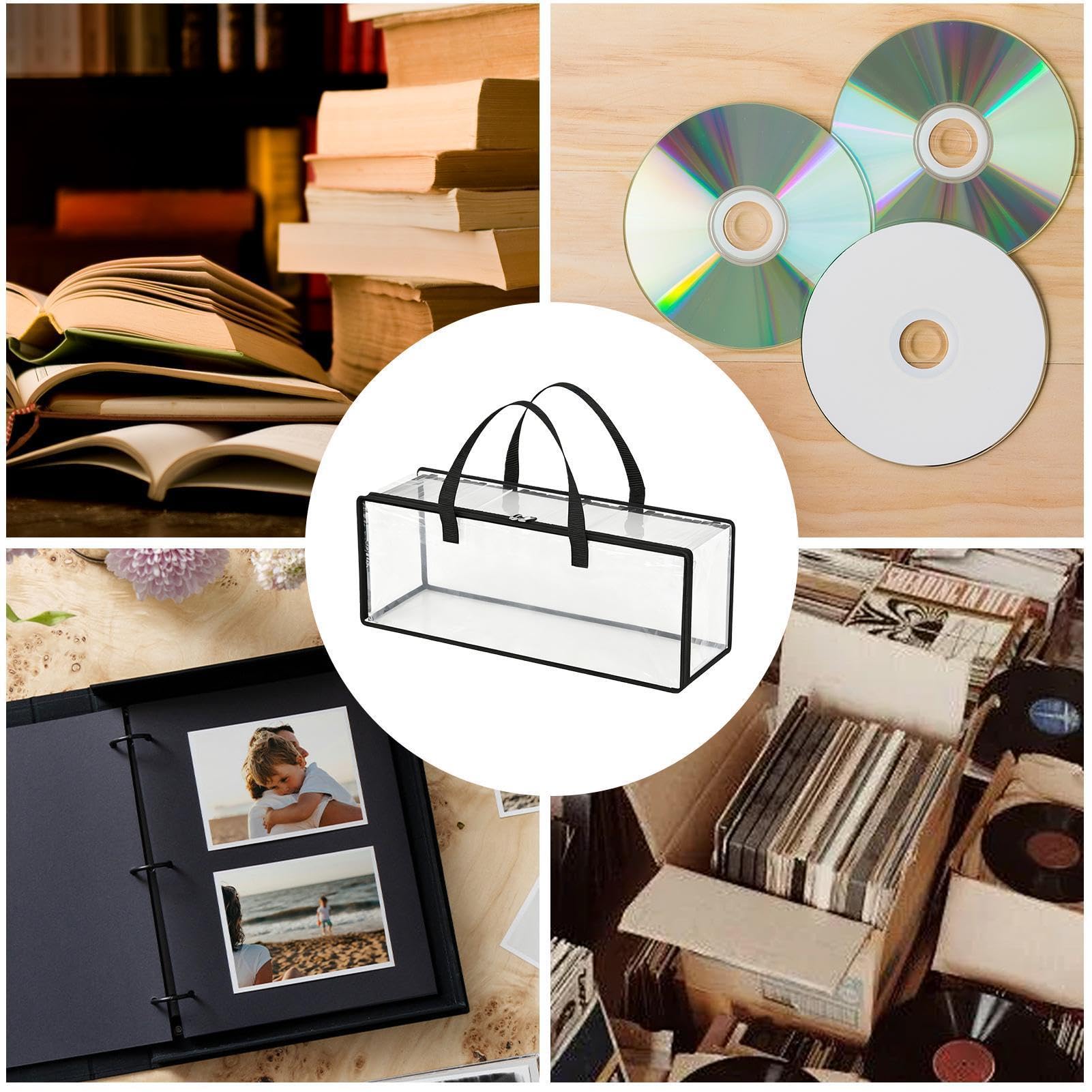 Generico Contenitore per La Conservazione di Dvd | Trasparente, A Prova di Polvere E Impilabile | Custodie di Archiviazione Dvd | per Dischi di Videogiochi, libreria Domestica e Viaggio