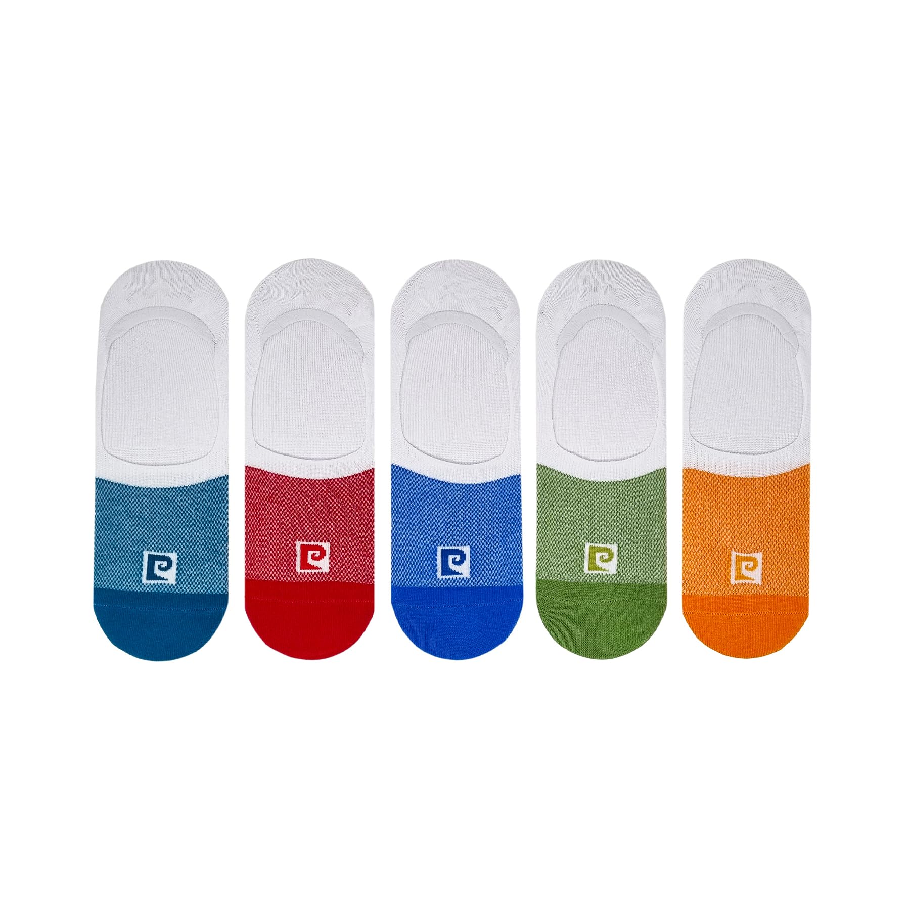 Pierre Cardin Men's White With Texture Colour - Plain Invisible Liner Sports Socks |5 Pairs | U.k. Size 7-11 (White With Texture Colour)