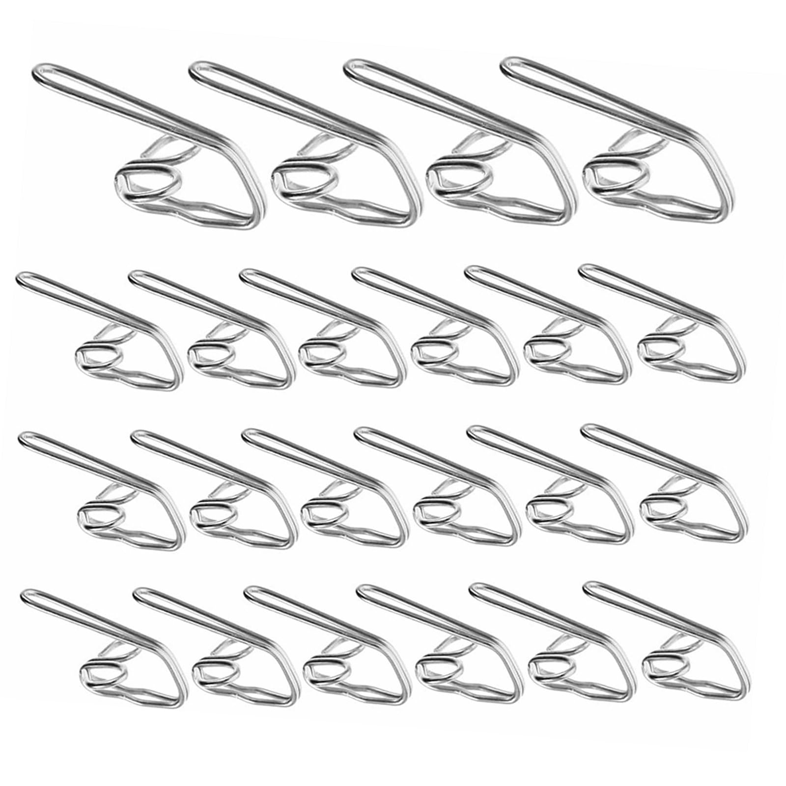 PURPLELILY 100Pcs Silver Metal Curtain Hooks Strong Rotating Hangers for Thick Drapes Use Home Curtain Accessories Silver Fasteners