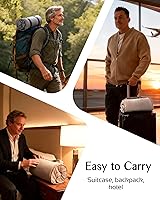 Vista 8 de Almohada de cama CPAP de espuma viscoelástica de viaje para dormir de lado y de espalda, almohada portátil para la apnea del sueño con bolsa