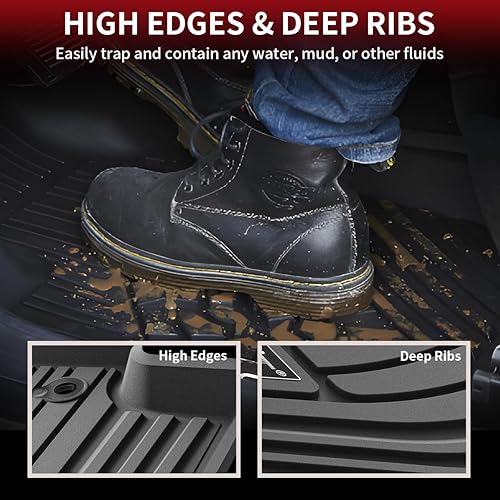 Miniatura 3 de LASFIT Alfombrillas aptas para Toyota Highlander 2020-2024 (no para híbridos) para todo tipo de clima, revestimientos de automóvil TPE