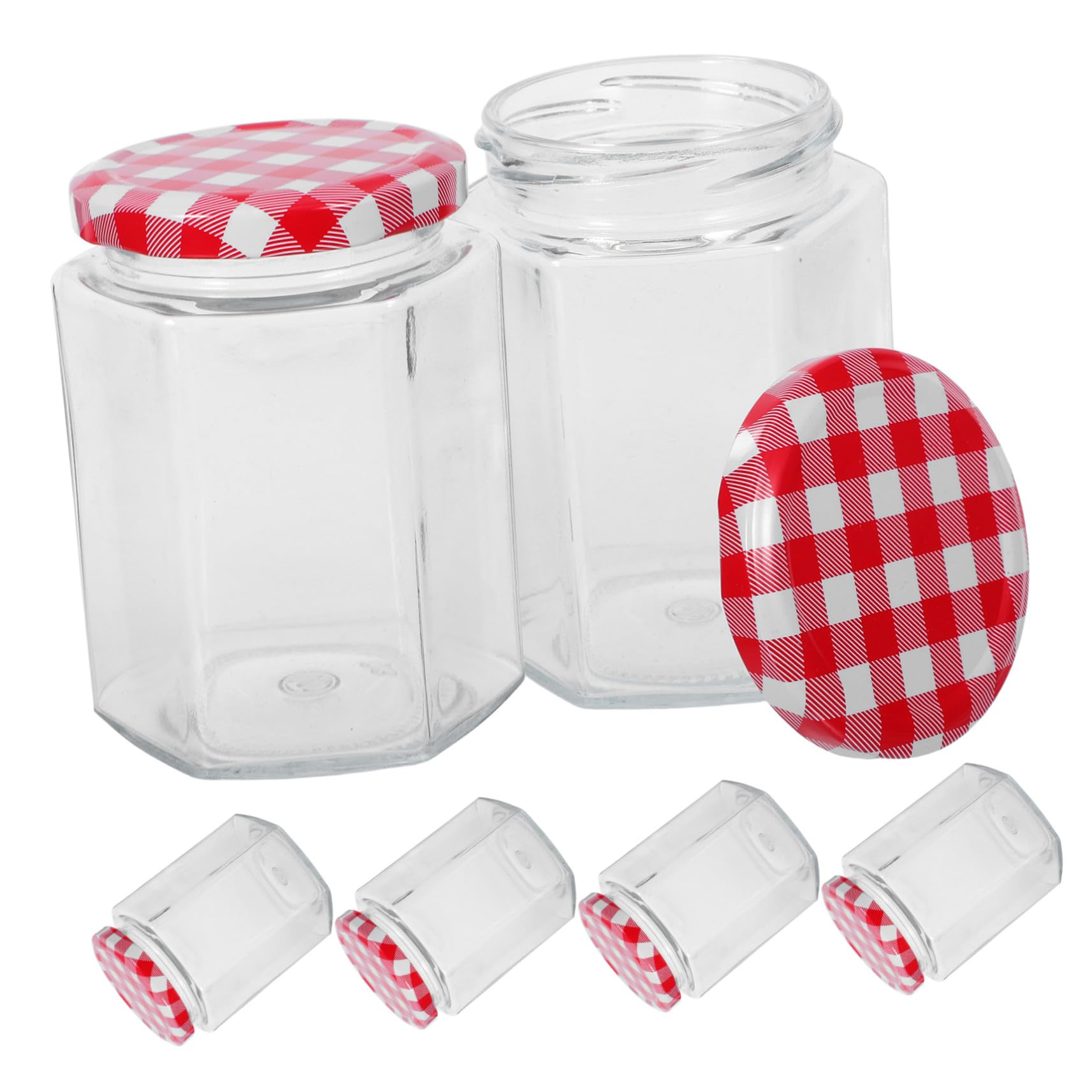 VICASKY 6 Stück Teiliges Luftdichte Glasbehälter mit Deckeln Klare Kleine Einmachgläser für Marmelade Einlegen Kerzenherstellung Vielseitige Küchen und Bastelaufbewahrung