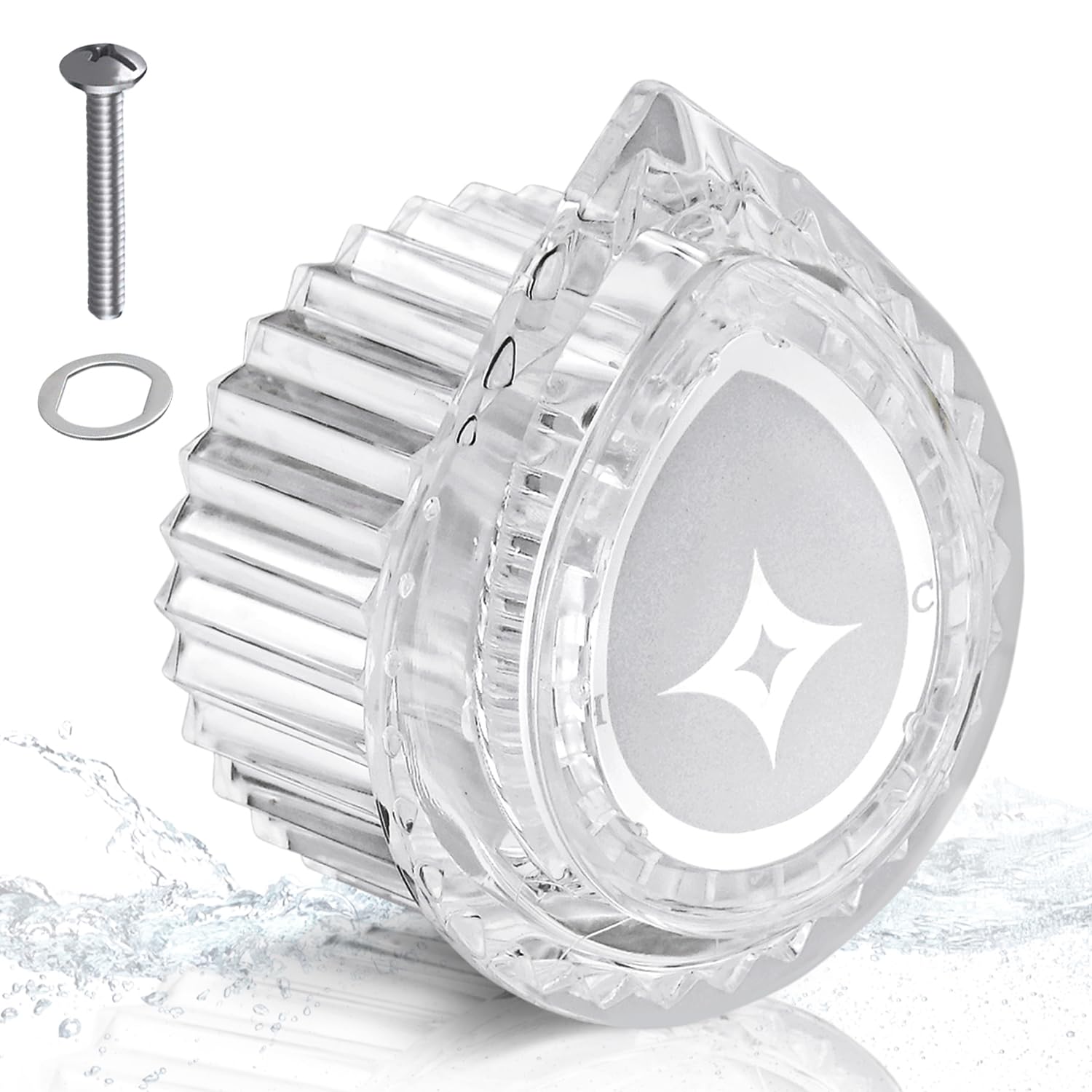 Replacement Shower Knob Compatible With Moen 100710 – Plastic Handle With Hot/Cold Marks, Easy Install